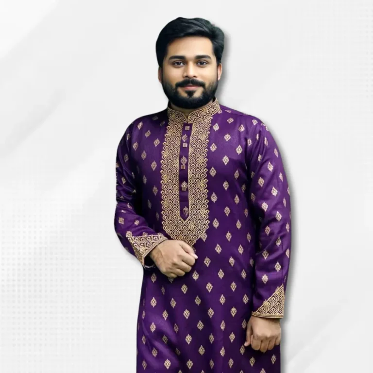 Men’s Embroidery Purple Panjabi-231