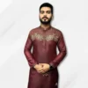 Men’s Embroidery Black Panjabi-S401